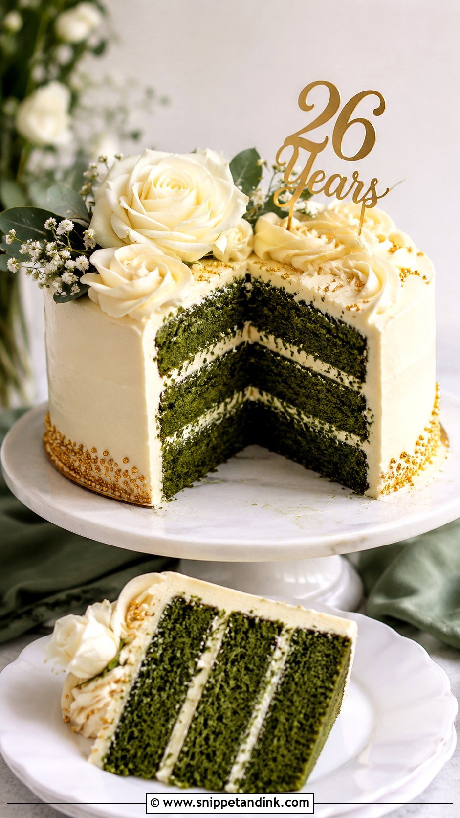Green Velvet Anniversary Cake - Snippet and Ink - 20 26th Anniversary Cake Ideas