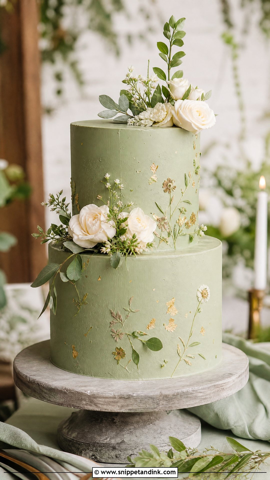 Green Wedding Cake - Snippet and Ink - 20 Wedding Cake Inspo