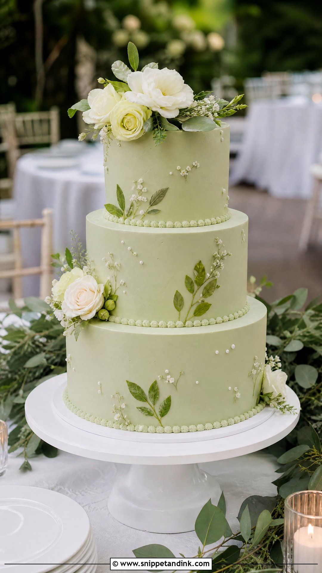 Green Wedding Cake - Snippet and Ink - 25 Classy Wedding Cakes