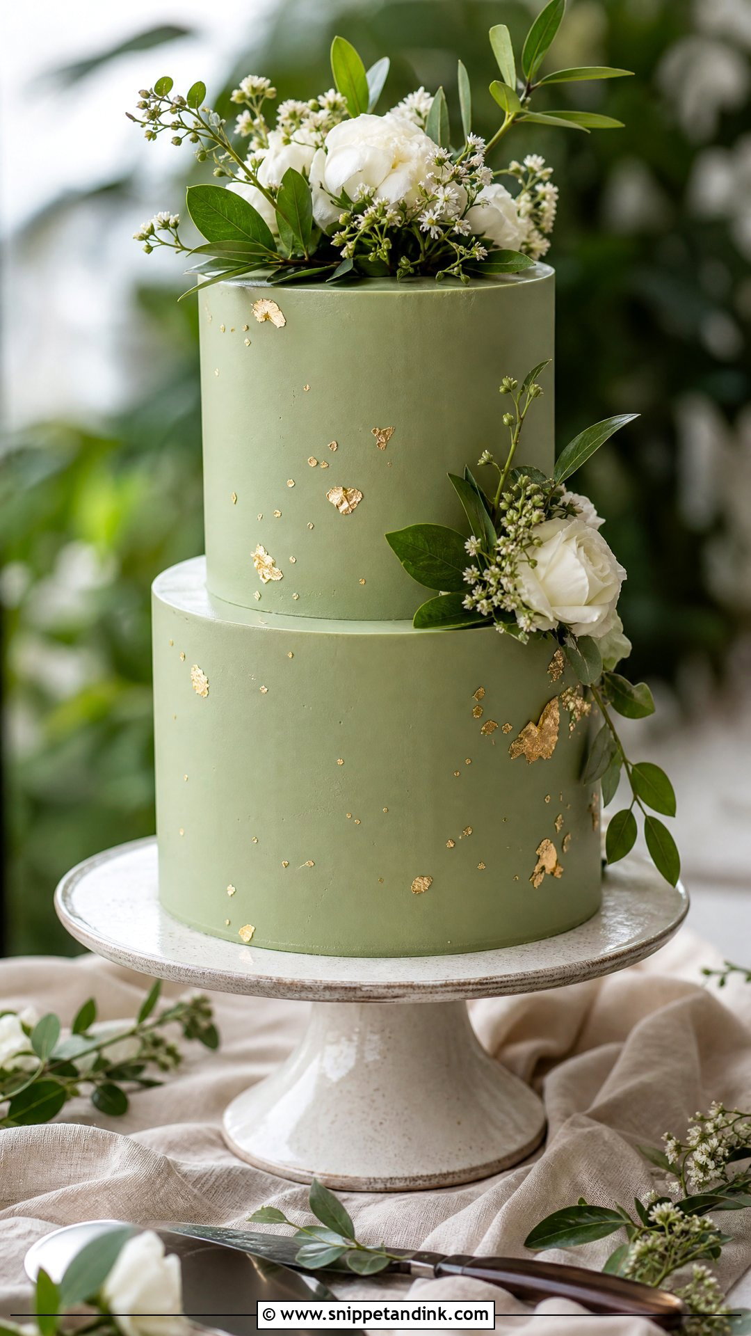 Green Wedding Cake - Snippet and Ink - 30 Wedding Cake Ideas