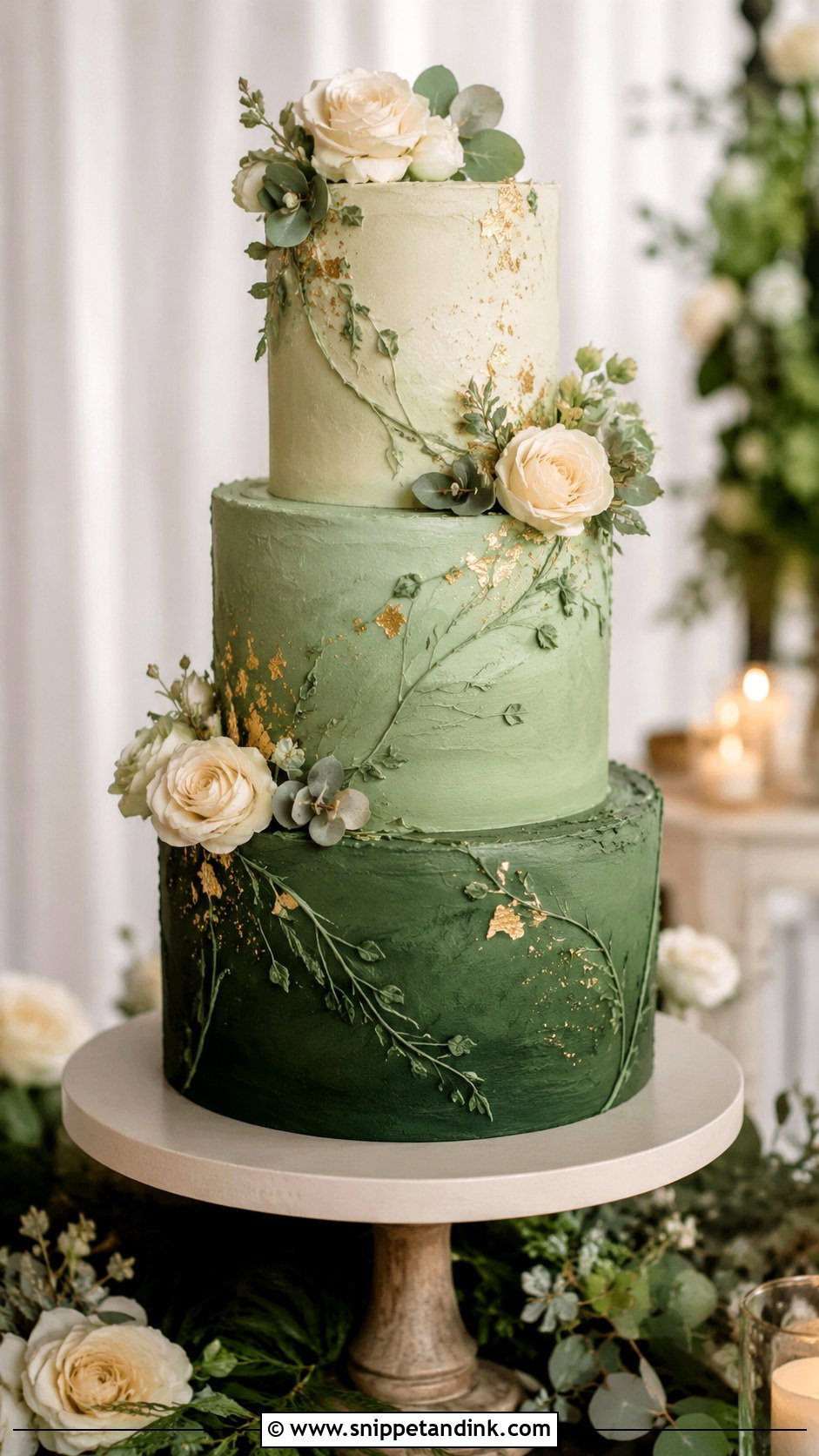 Green Wedding Cake - Snippet and Ink - 20 Enchanted Theme Cake Ideas for Wedding