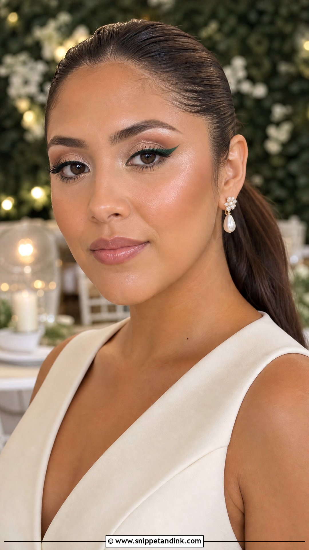 Green Winged Liner Wedding Makeup - Snippet and Ink - 20 Green Wedding Makeup Ideas