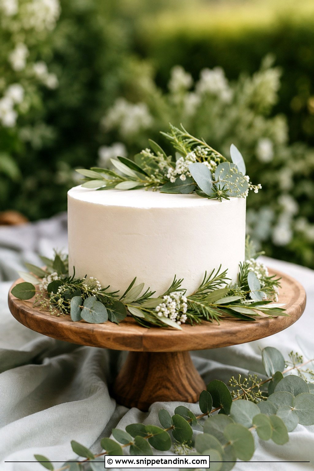 Greenery 1 Layer Wedding Cake - Snippet and Ink - 20 1 Layer Wedding Cake Ideas