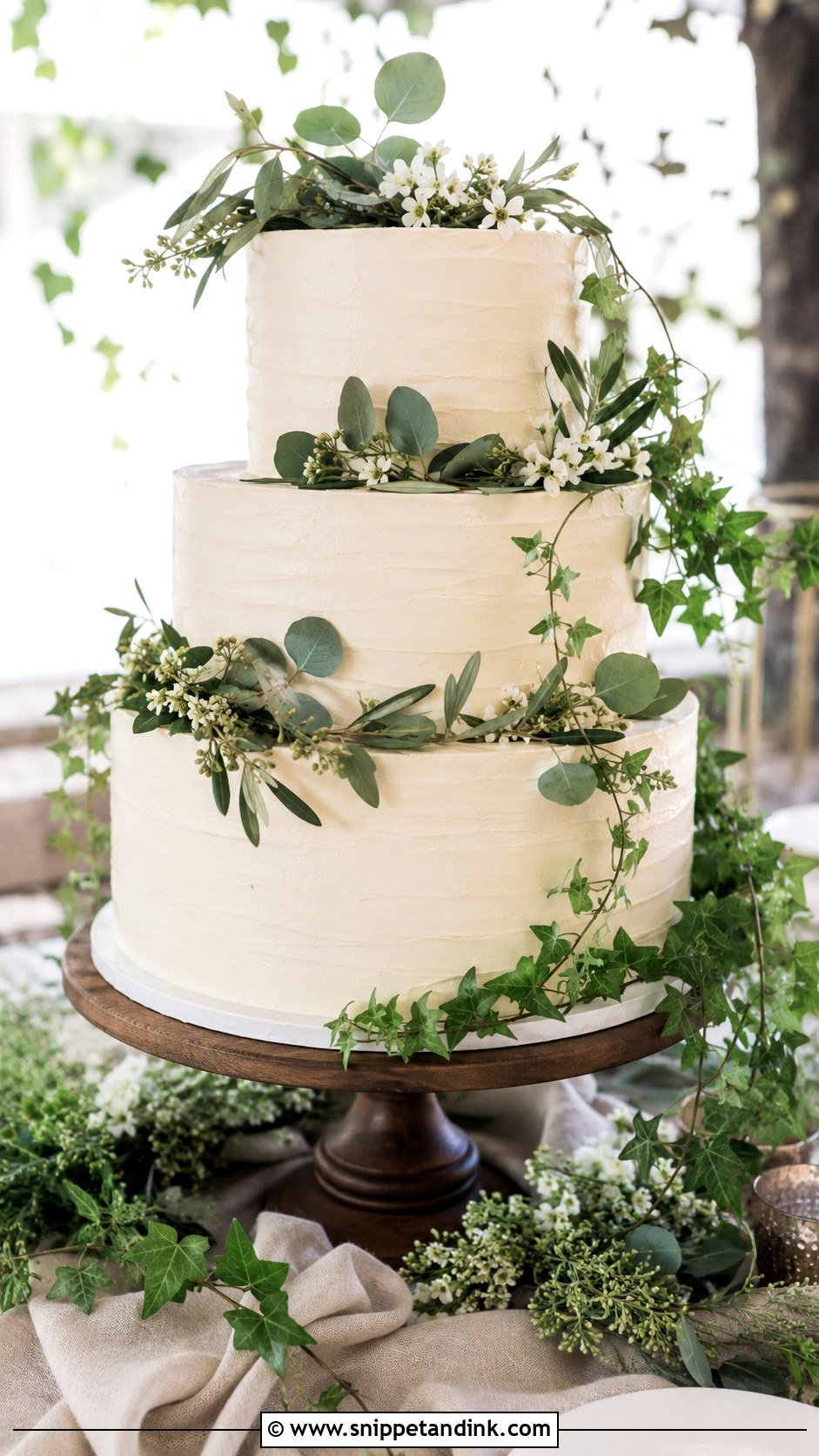 Greenery Dummy Wedding Cake - Snippet and Ink - 20 Dummy Cake Designs for Wedding