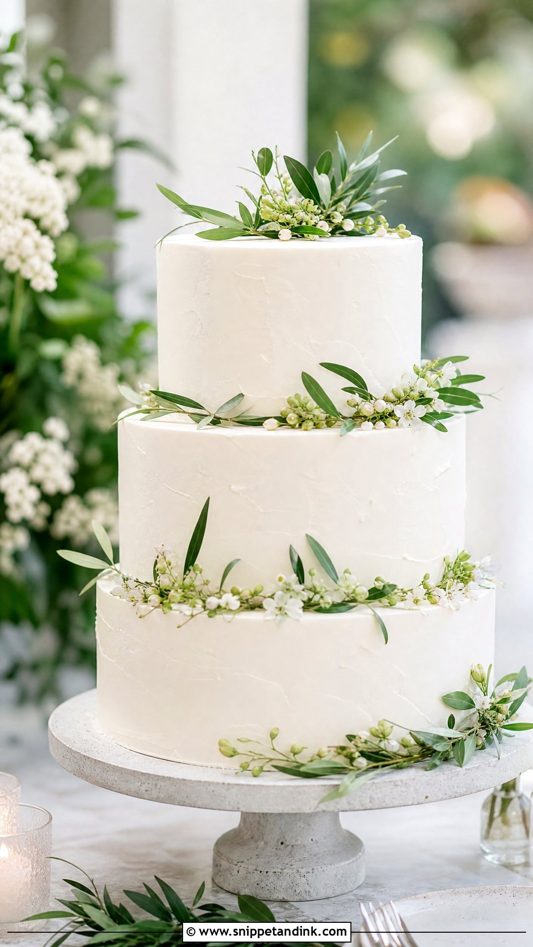 Greenery Wedding Cake - Snippet and Ink - 20 Nice Cake Ideas for Wedding