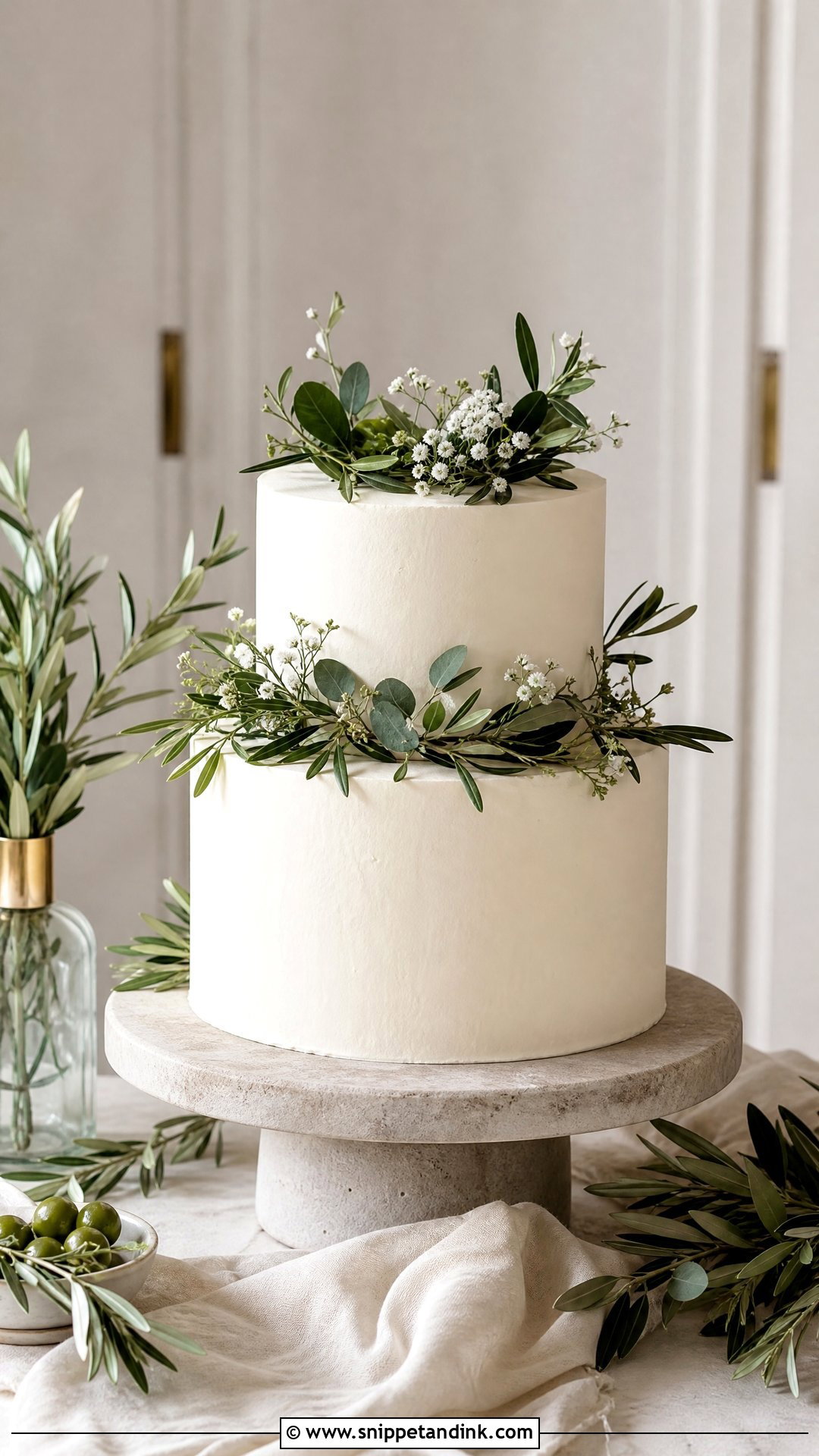 Greenery Wedding Cake - Snippet and Ink - 20 Simple Wedding Cake Designs