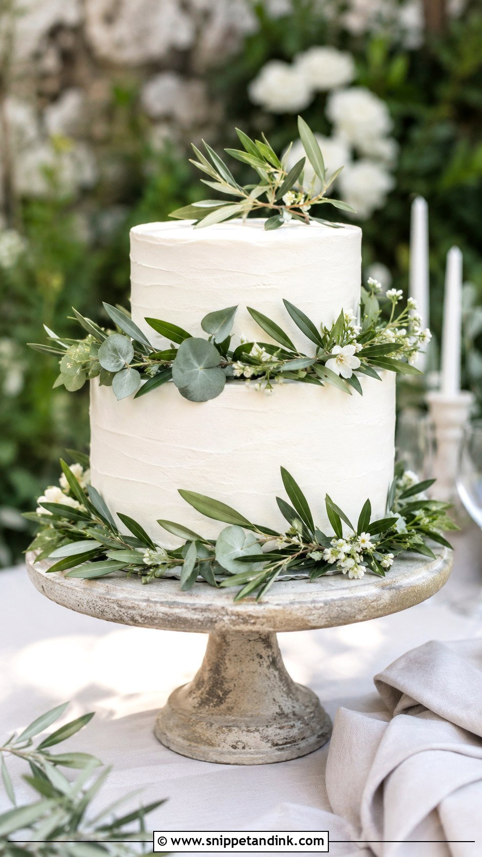 Greenery Wedding Cake - Snippet and Ink - 20 Sophisticated Wedding Cake Ideas