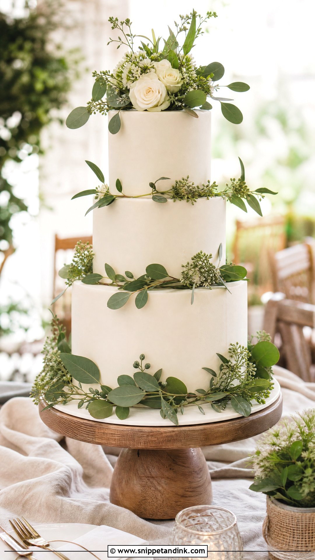 Greenery Wedding Cake - Snippet and Ink - 25 Big Cake Design Ideas for Wedding