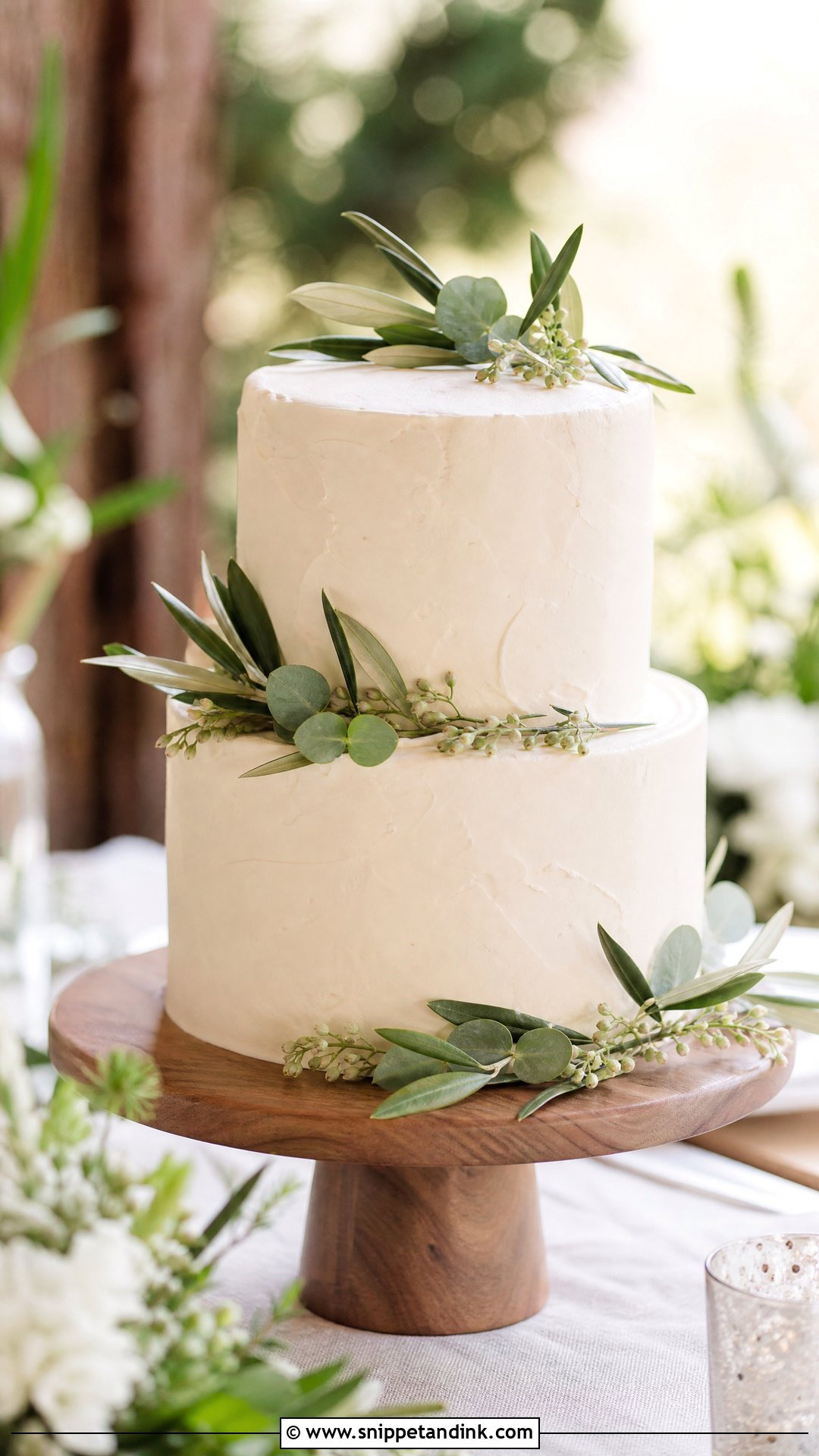 Greenery Wedding Cake - Snippet and Ink - 25 Minimalist Wedding Cake Ideas