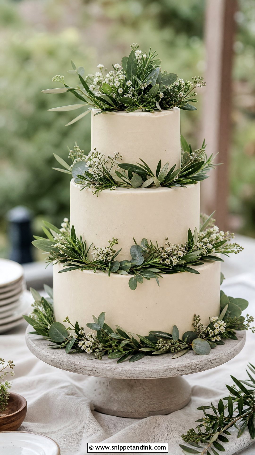 Greenery Wedding Cake - Snippet and Ink - 25 Unique Wedding Cakes