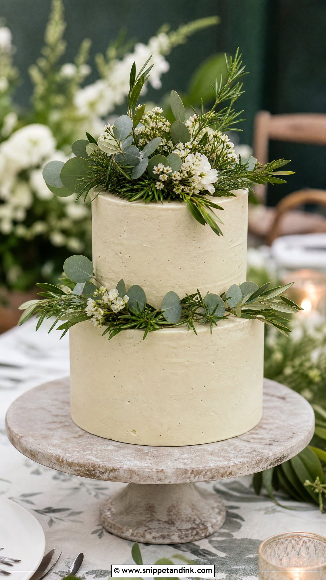 Greenery Wedding Cake - Snippet and Ink - 30 Modern Wedding Cake Ideas