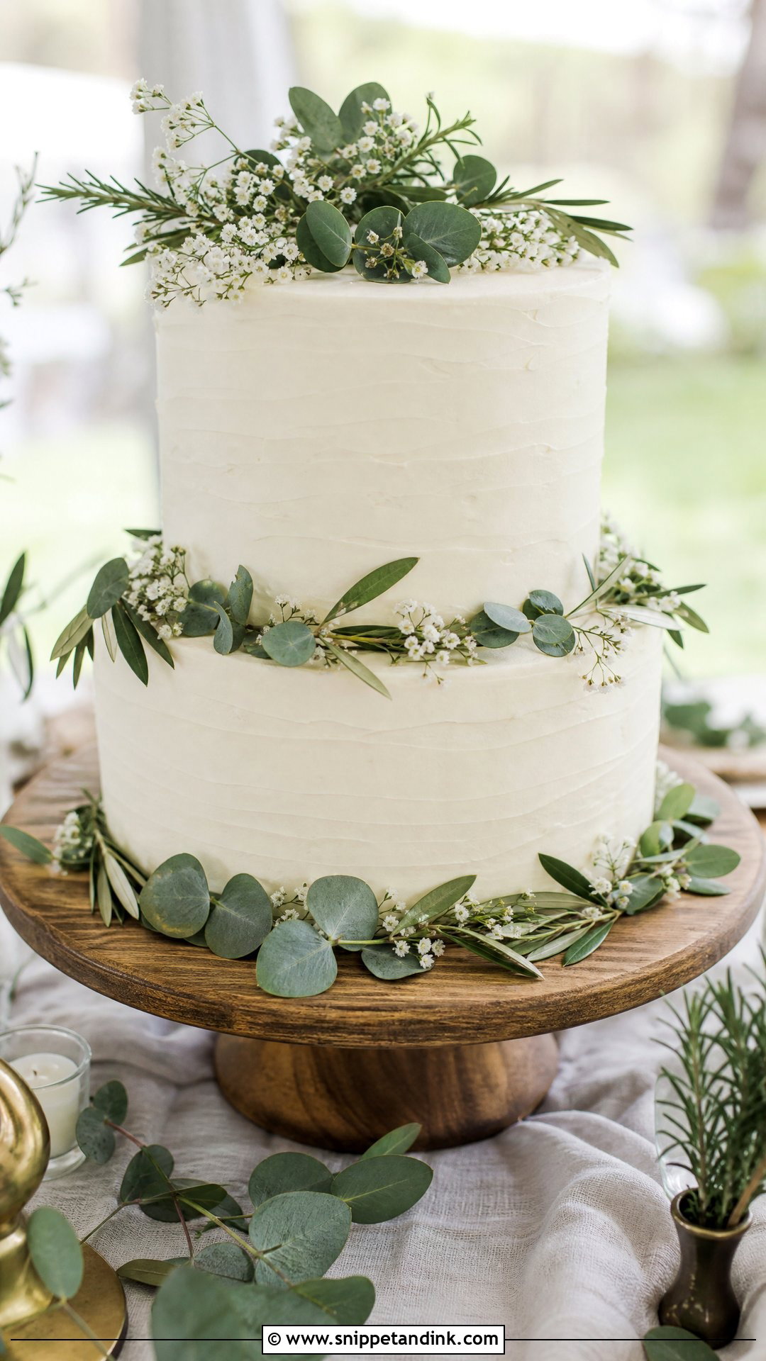 Greenery Wedding Cake - Snippet and Ink - 35 Wedding Cake Designs