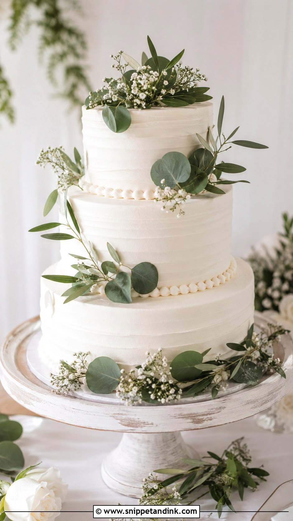 Greenery Wedding Cake - Snippet and Ink - 20 Elegant Wedding Cake Designs