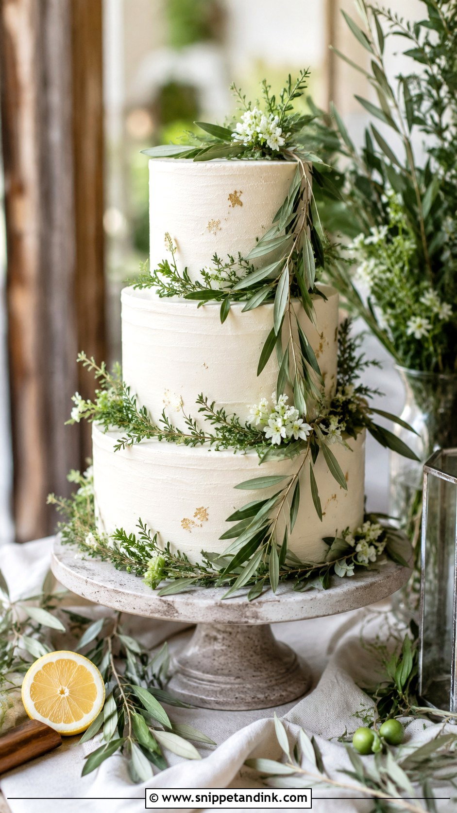 Greenery Wedding Cake - Snippet and Ink - 20 Fancy Wedding Cakes