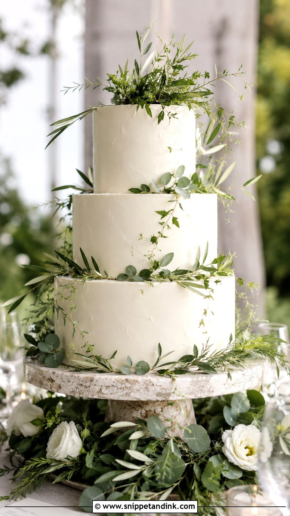 Greenery Wedding Cake - Snippet and Ink - 20 Garden Wedding Cake Ideas