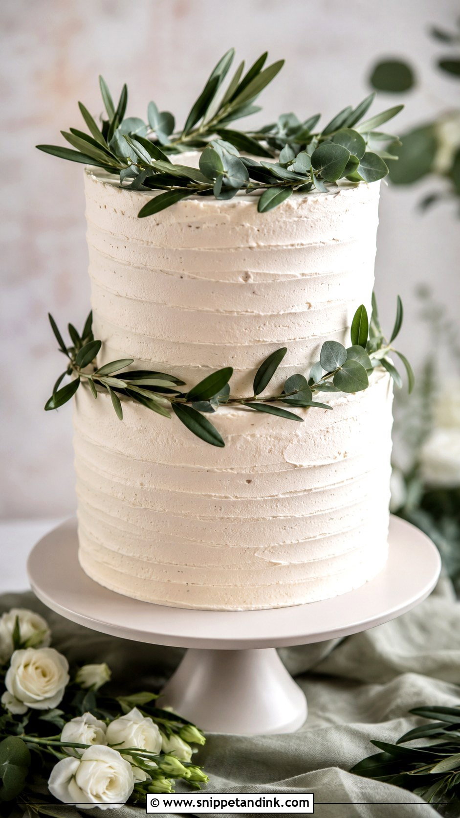 Greenery Wedding Cake Top - Snippet and Ink - 25 Wedding Cake Tops