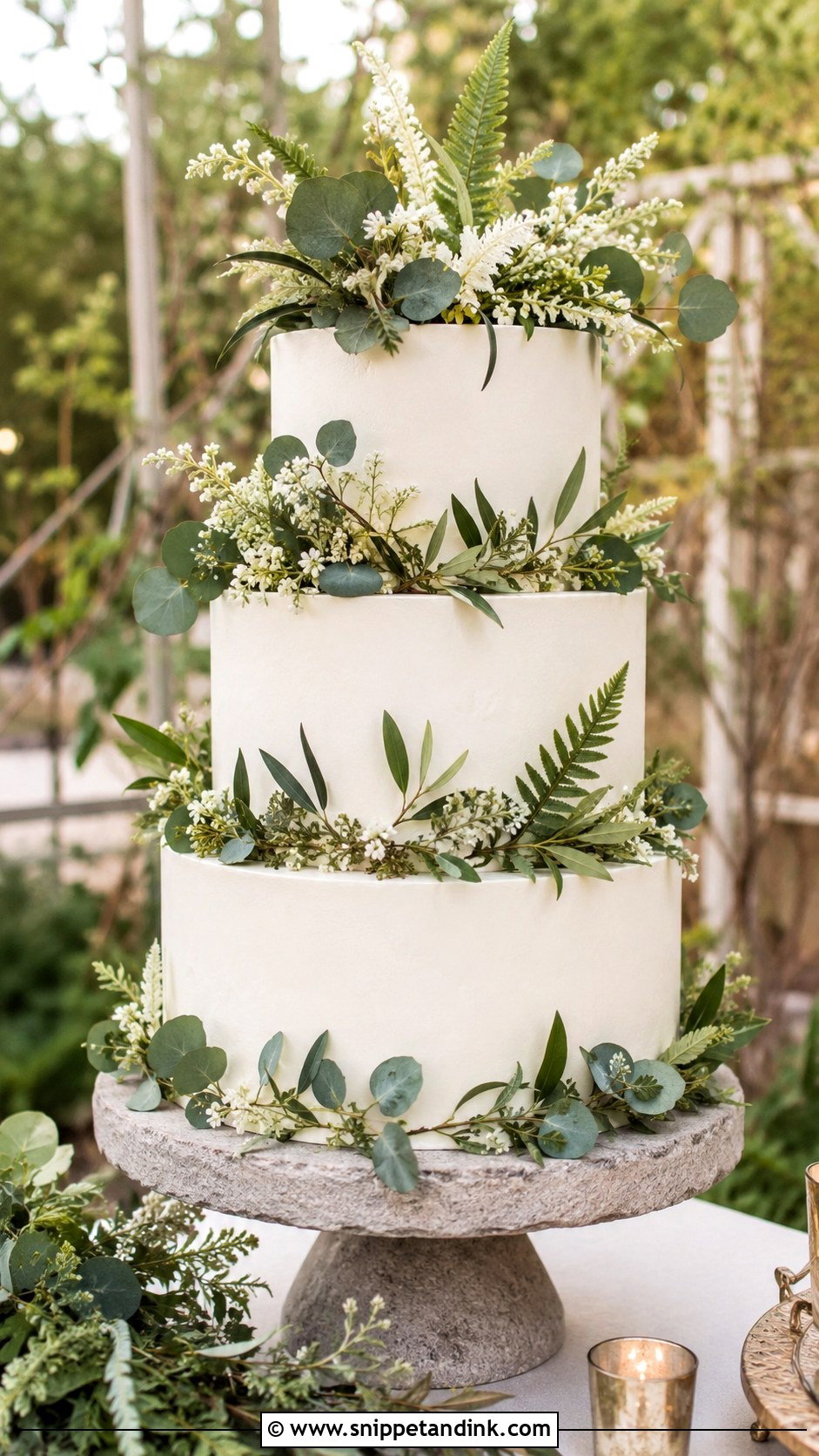 Greenery Wedding Cake With Artificial Flowers - Snippet and Ink - 20 Wedding Cake Ideas with Artificial Flowers