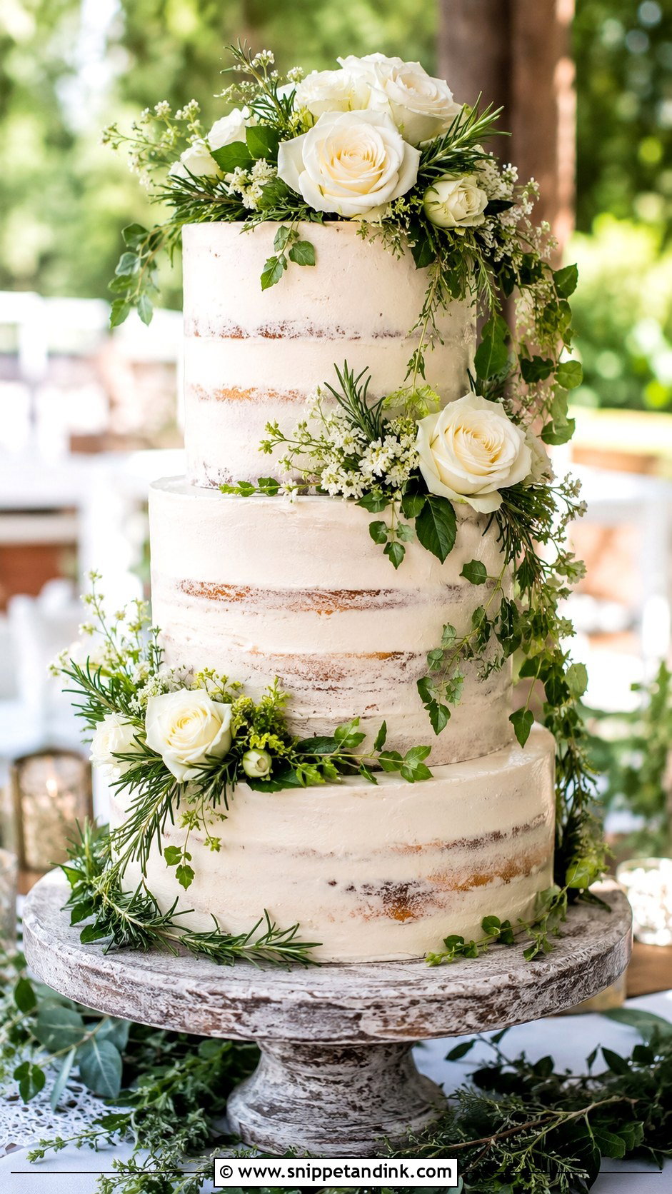Greenery Wedding Cake With Real Flowers - Snippet and Ink - 20 Cakes with Real Flowers for Wedding