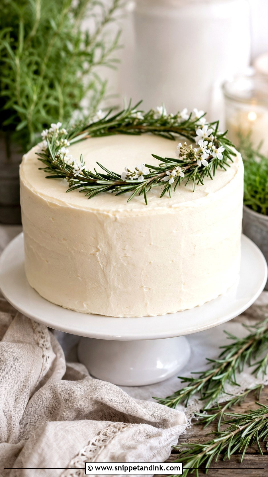 Greenery Wedding Cake With Rosemary - Snippet and Ink - 20 Simple Wedding Cakes with Greenery
