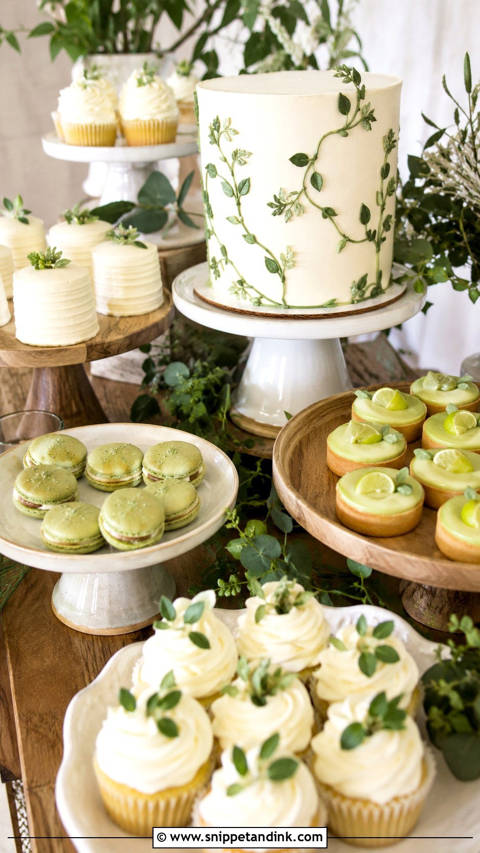Greenery Wedding Sweet Table - Snippet and Ink - 30 Wedding Sweet Table Ideas