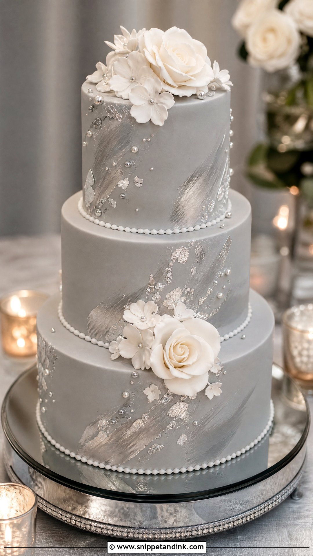 Grey And Silver Wedding Cake - Snippet and Ink - 25 Grey Cake Ideas for Wedding