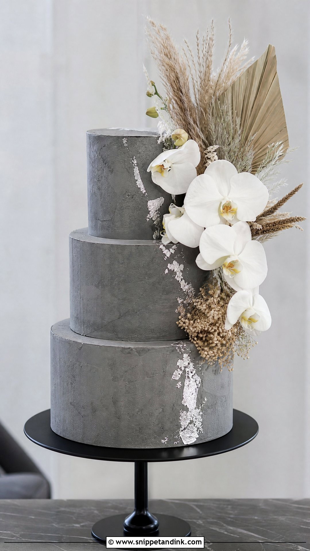 Grey Concrete Wedding Cake - Snippet and Ink - 25 Grey Cake Ideas for Wedding