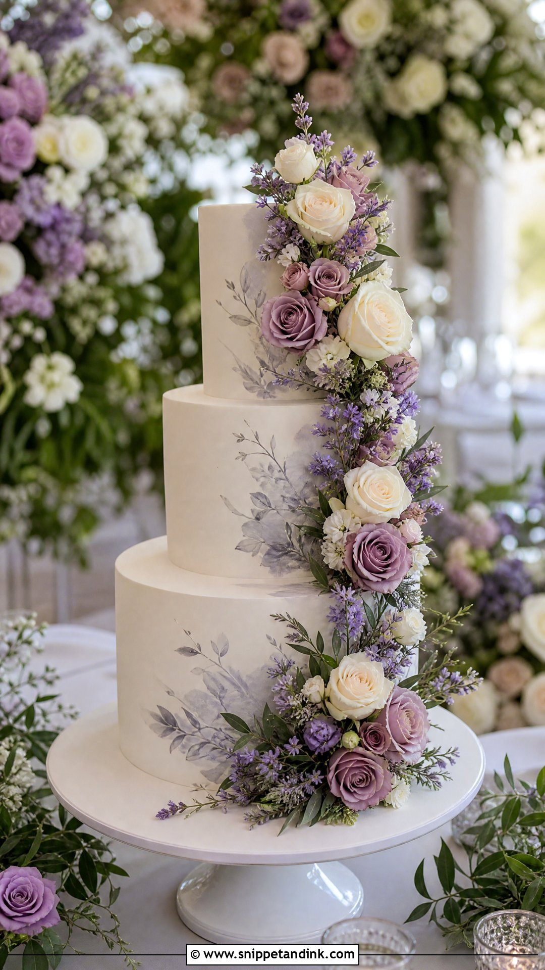 Grey Floral Wedding Cake - Snippet and Ink - 25 Grey Cake Ideas for Wedding
