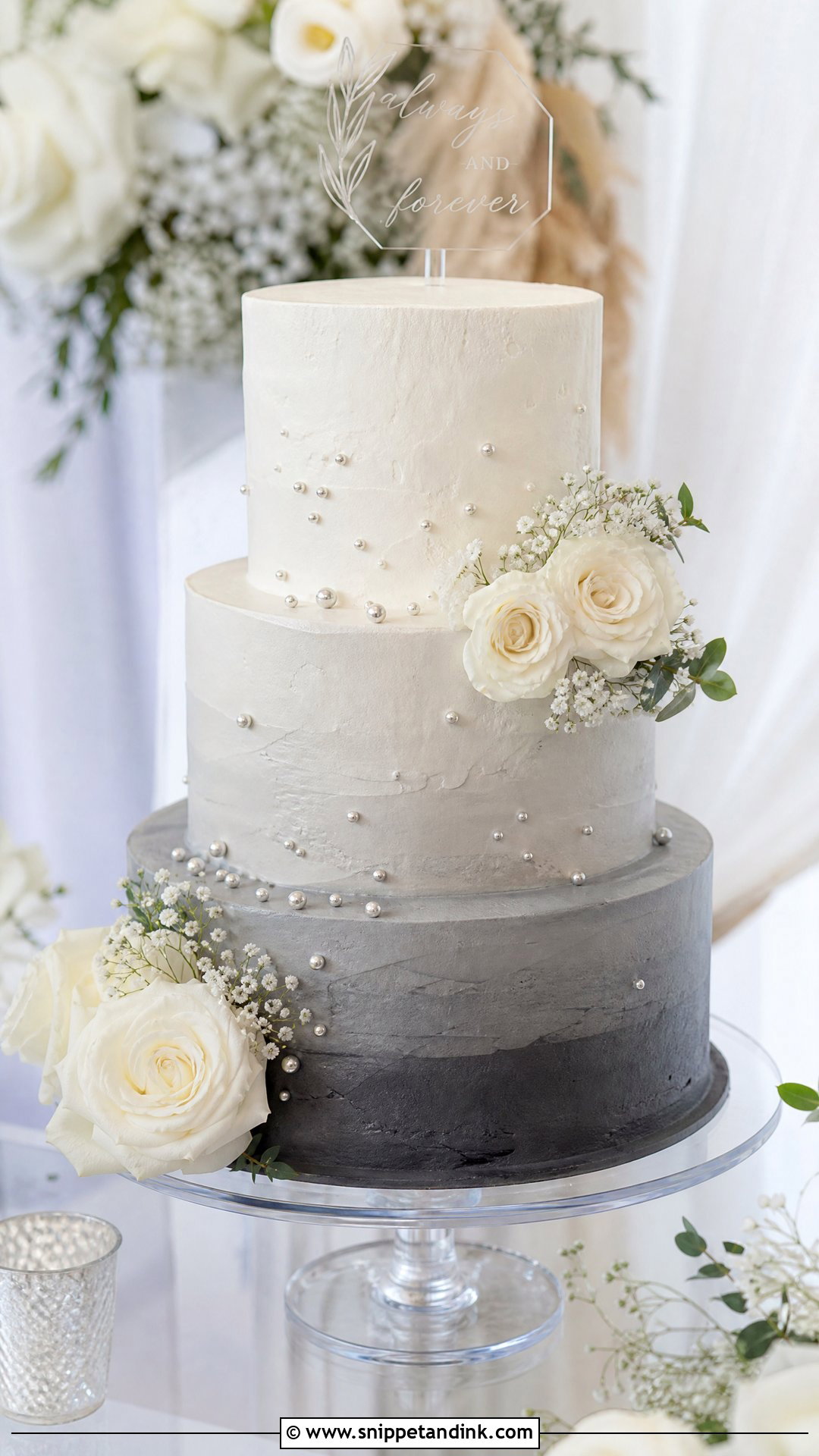 Grey Ombre Wedding Cake - Snippet and Ink - 25 Grey Cake Ideas for Wedding