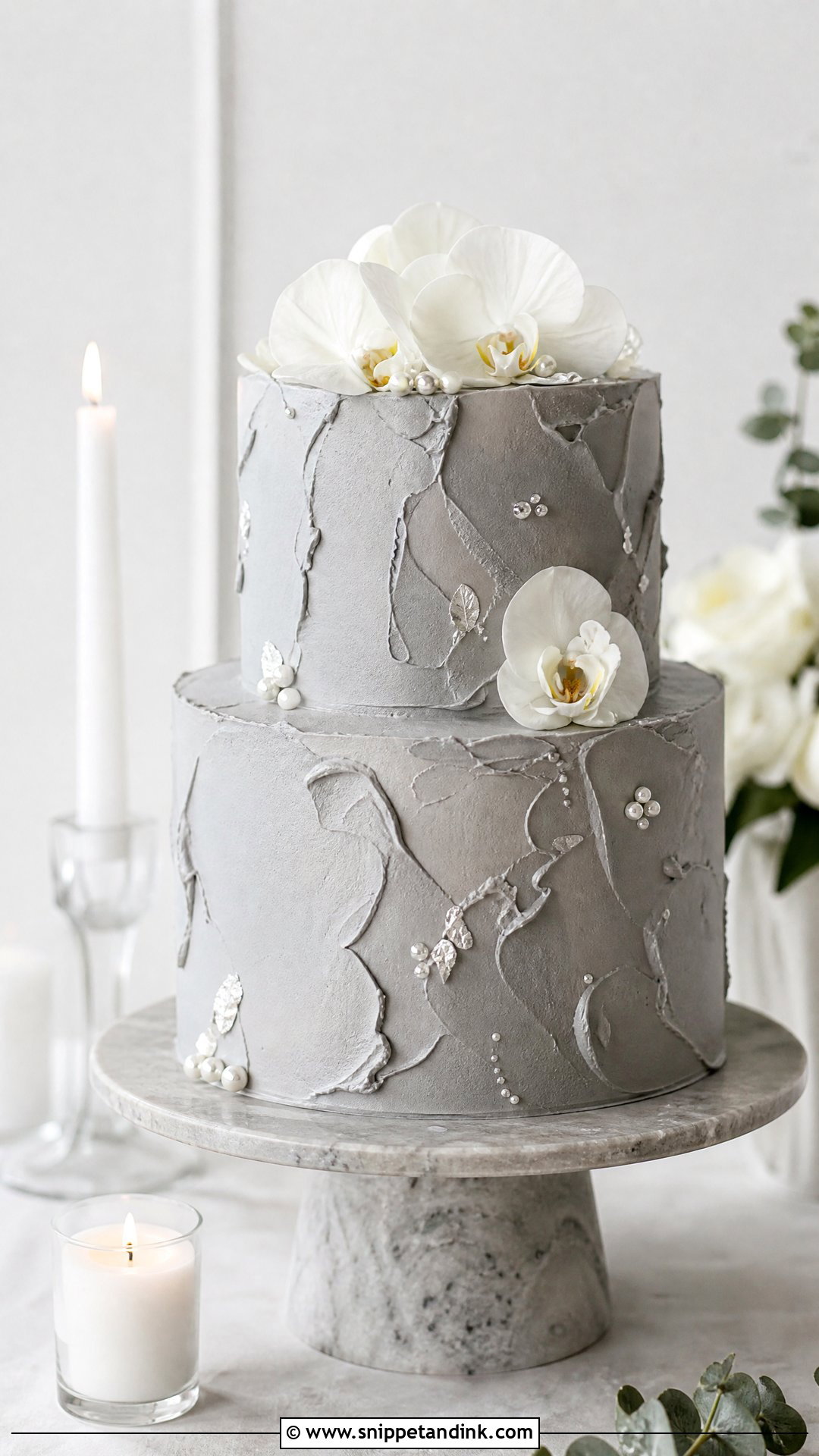 Grey Textured Wedding Cake - Snippet and Ink - 25 Grey Cake Ideas for Wedding