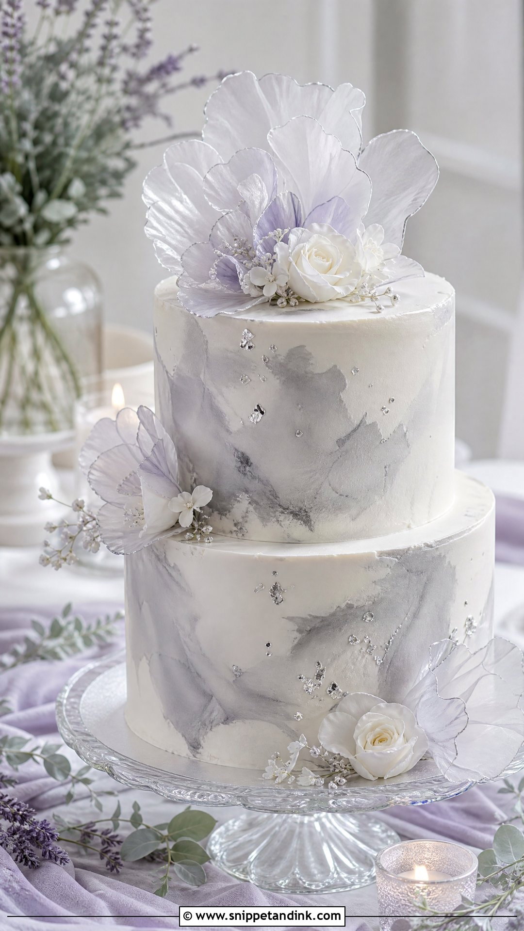 Grey Watercolor Wedding Cake - Snippet and Ink - 25 Grey Cake Ideas for Wedding