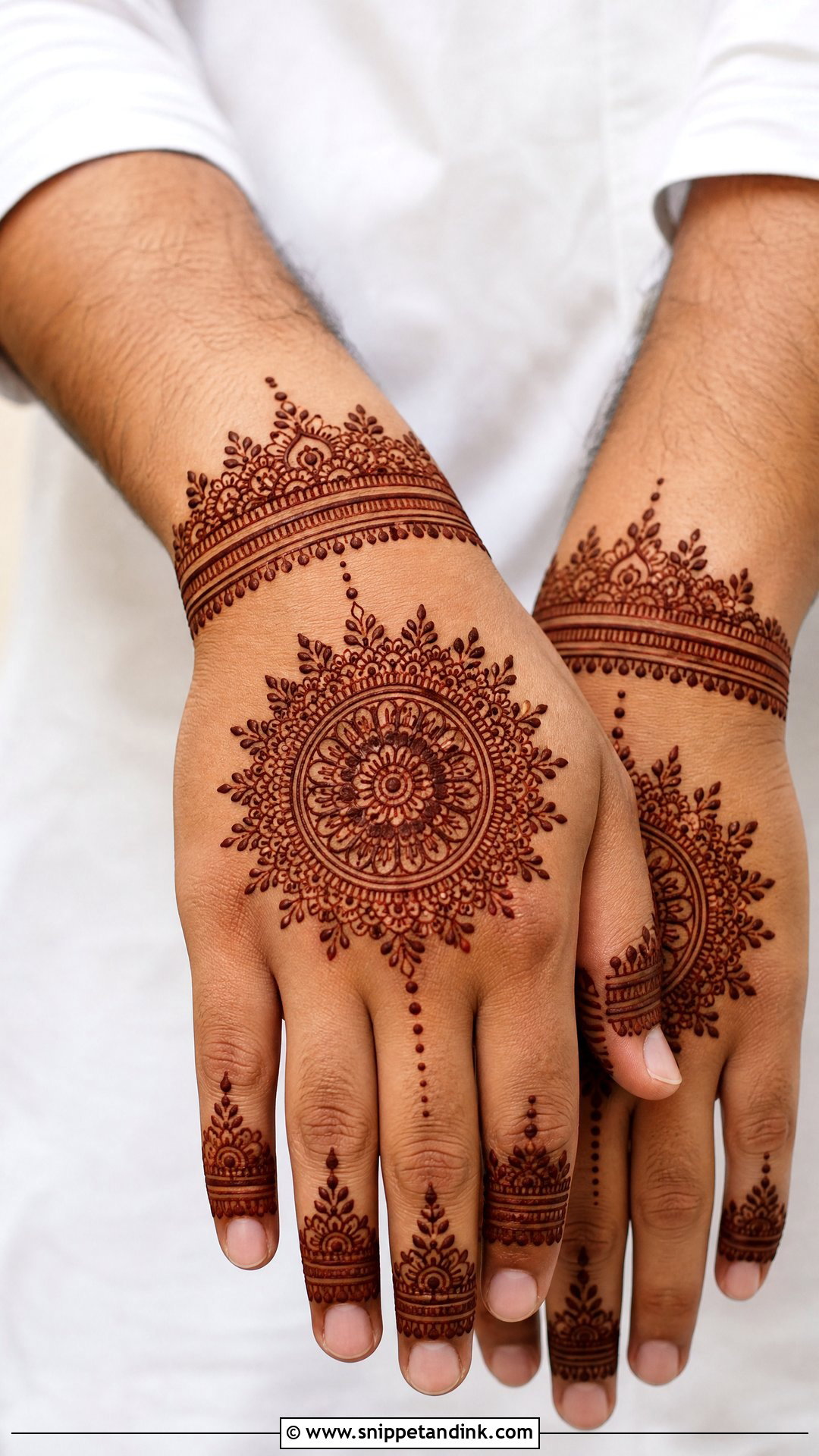 Groom Back Hand Mandala Mehndi Design - Snippet and Ink - 20 Groom Simple Mehndi Design Ideas