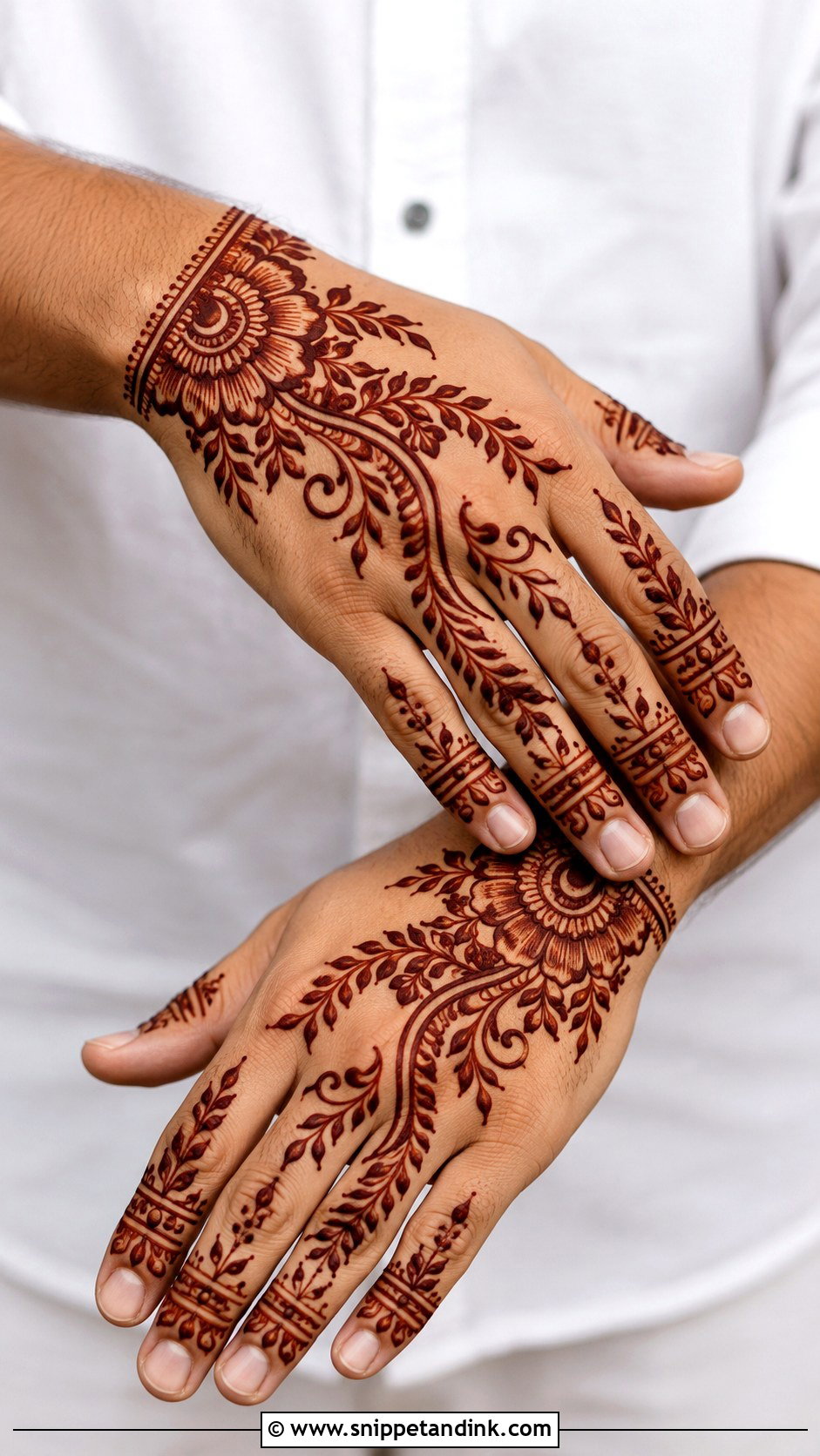 Groom Back Hand Mehndi Design - Snippet and Ink - 30 Groom Mehndi Design Ideas
