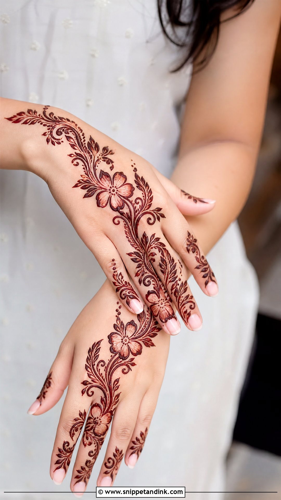 Groom Back Hand Mehndi With Arabic Trail - Snippet and Ink - 20 Groom Back Hand Mehndi Design Ideas