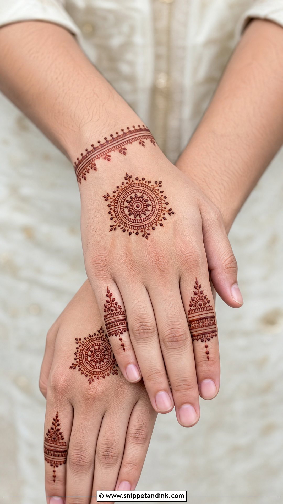 Groom Back Hand Mehndi With Minimal Design - Snippet and Ink - 20 Groom Back Hand Mehndi Design Ideas