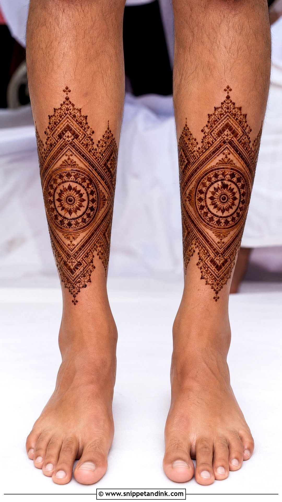 Groom Calf Mehndi Design - Snippet and Ink - 20 Groom Leg Mehndi Design Ideas