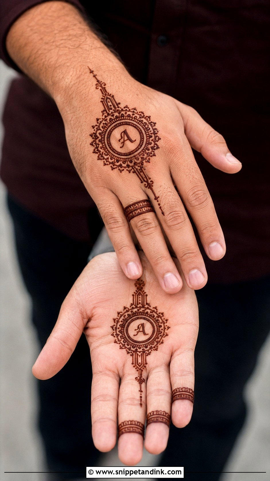 Groom Engagement Mehndi Design - Snippet and Ink - 30 Unique Engagement Mehndi Designs