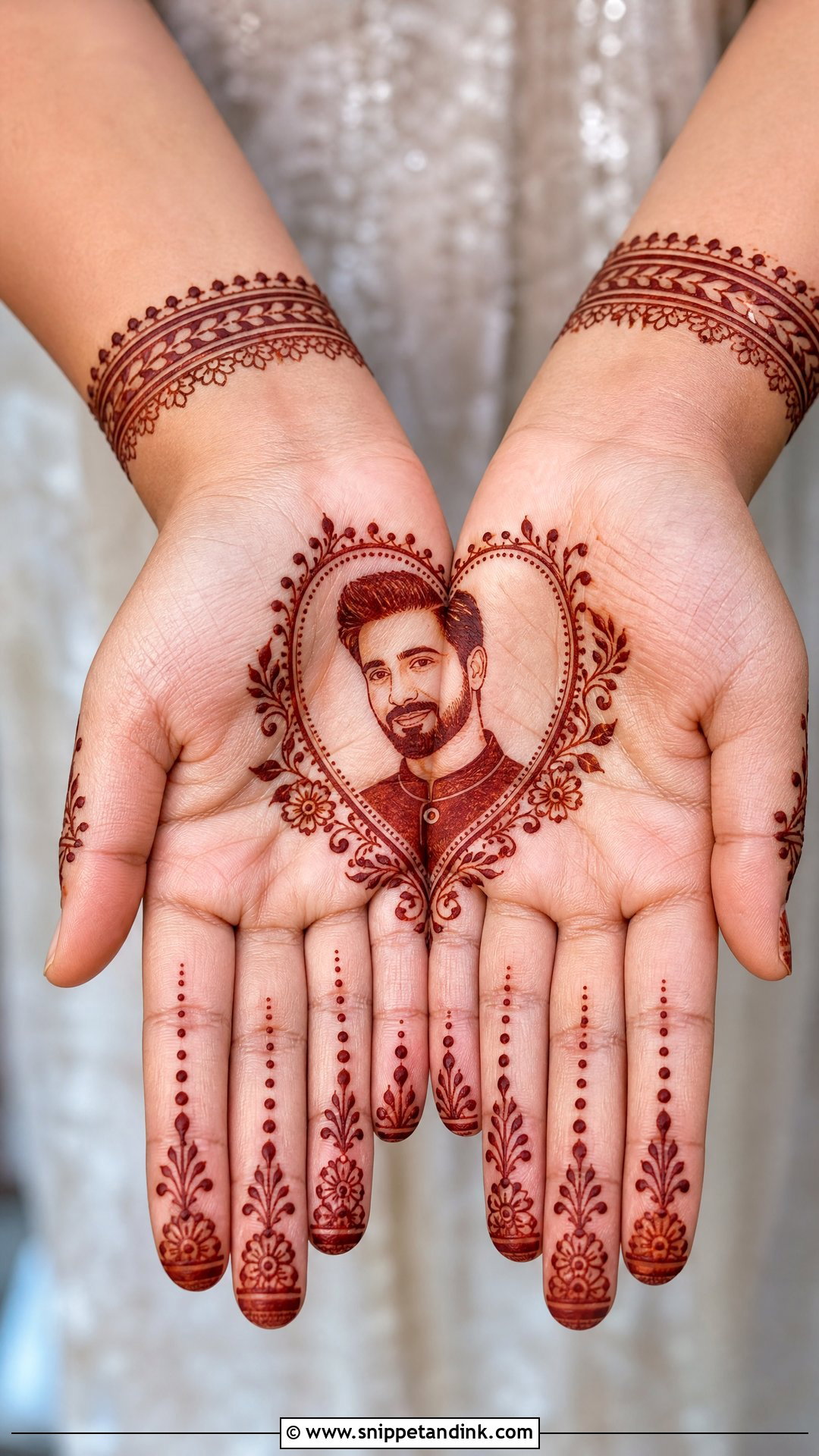 Groom Face Heart Mehndi Design - Snippet and Ink - 25 Groom Face Mehndi Designs