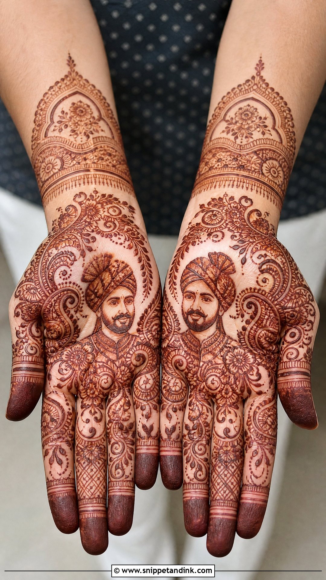 Groom Face Paisley Mehndi Design - Snippet and Ink - 25 Groom Face Mehndi Designs