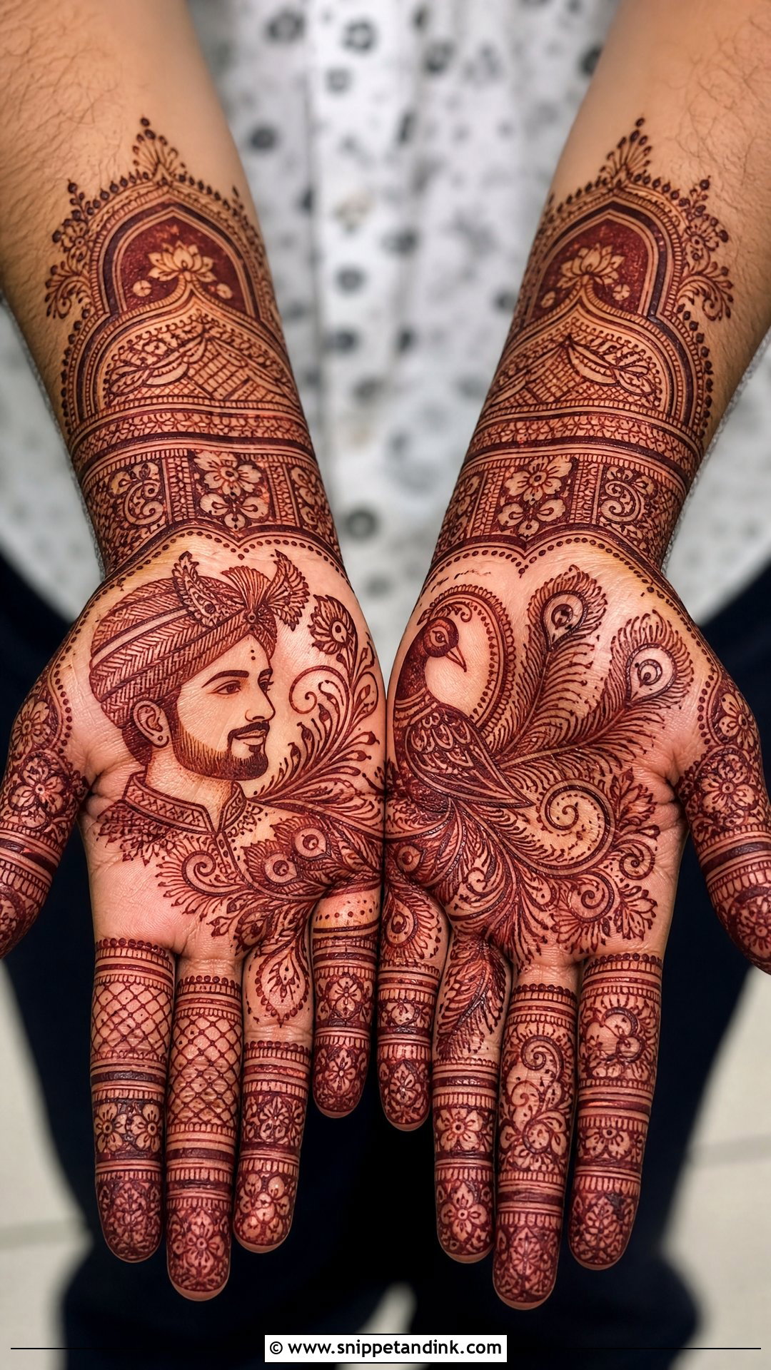 Groom Face Peacock Mehndi Design - Snippet and Ink - 25 Groom Face Mehndi Designs