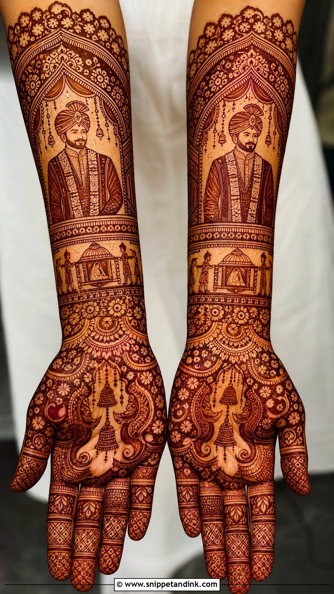 Groom Face Wedding Scene Mehndi Design - Snippet and Ink - 25 Groom Face Mehndi Designs