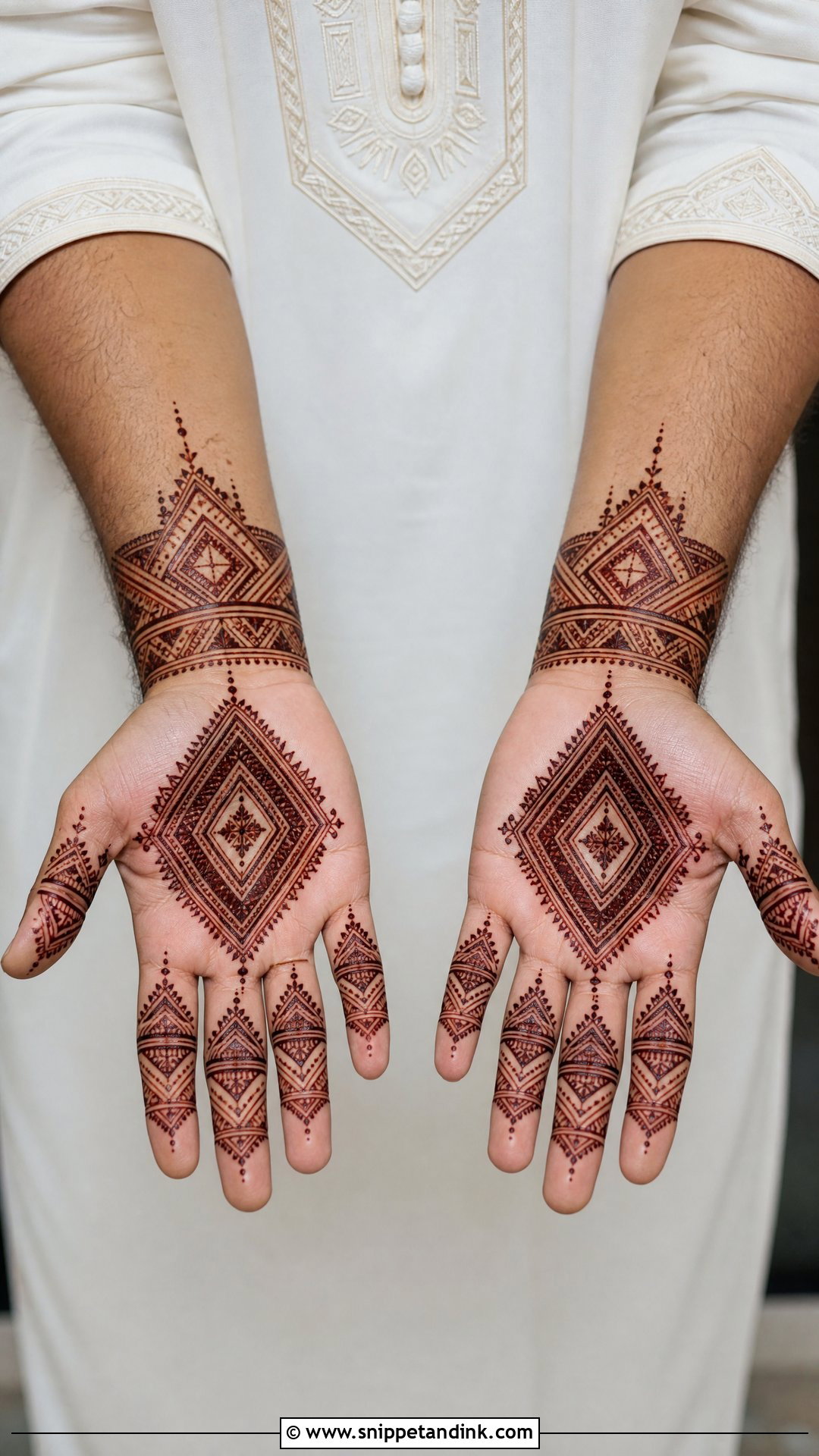Groom Geometric Mehndi Design - Snippet and Ink - 20 Groom Simple Mehndi Design Ideas