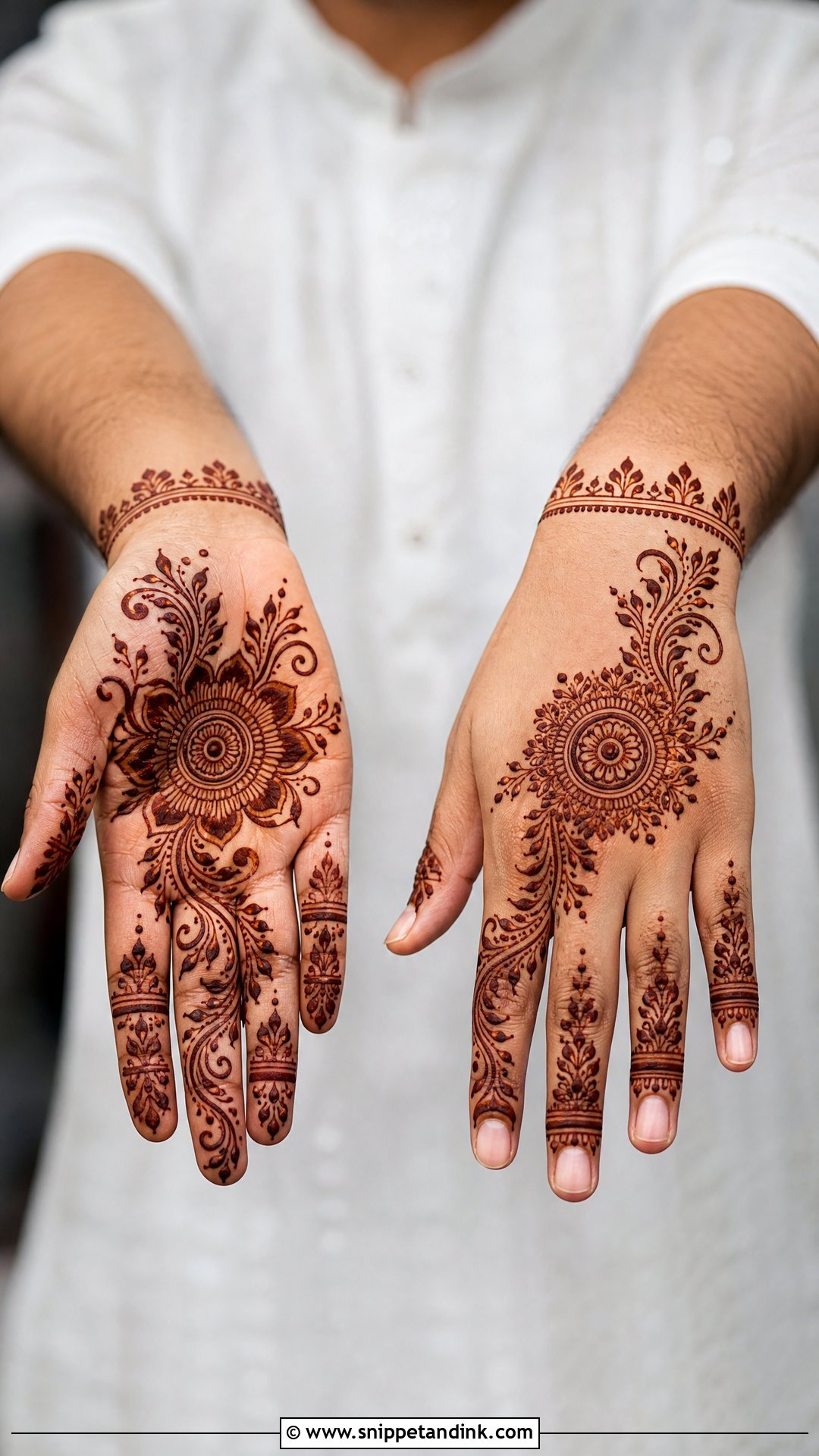 Groom Indo Arabic Mehndi Design - Snippet and Ink - 20 Groom Simple Mehndi Design Ideas