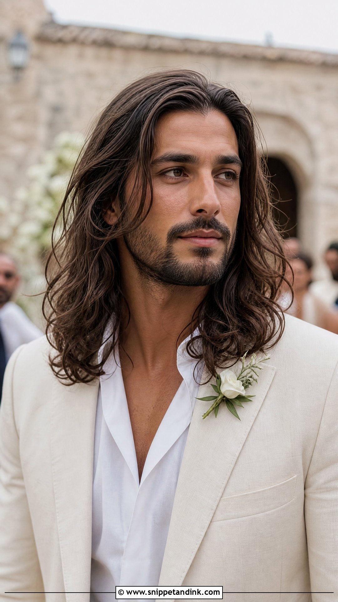 Groom Long Hair Loose Waves - Snippet and Ink - 15 Groom with Long Hair Ideas