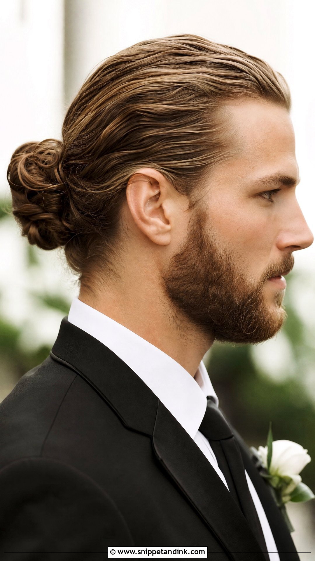 Groom Long Hair Man Bun - Snippet and Ink - 15 Groom with Long Hair Ideas