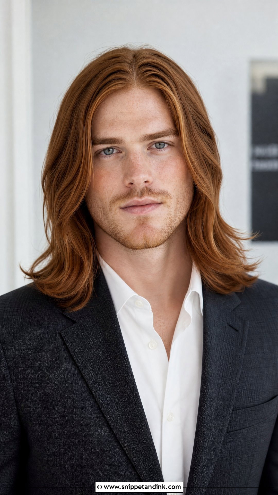 Groom Long Hair Middle Part - Snippet and Ink - 15 Groom with Long Hair Ideas