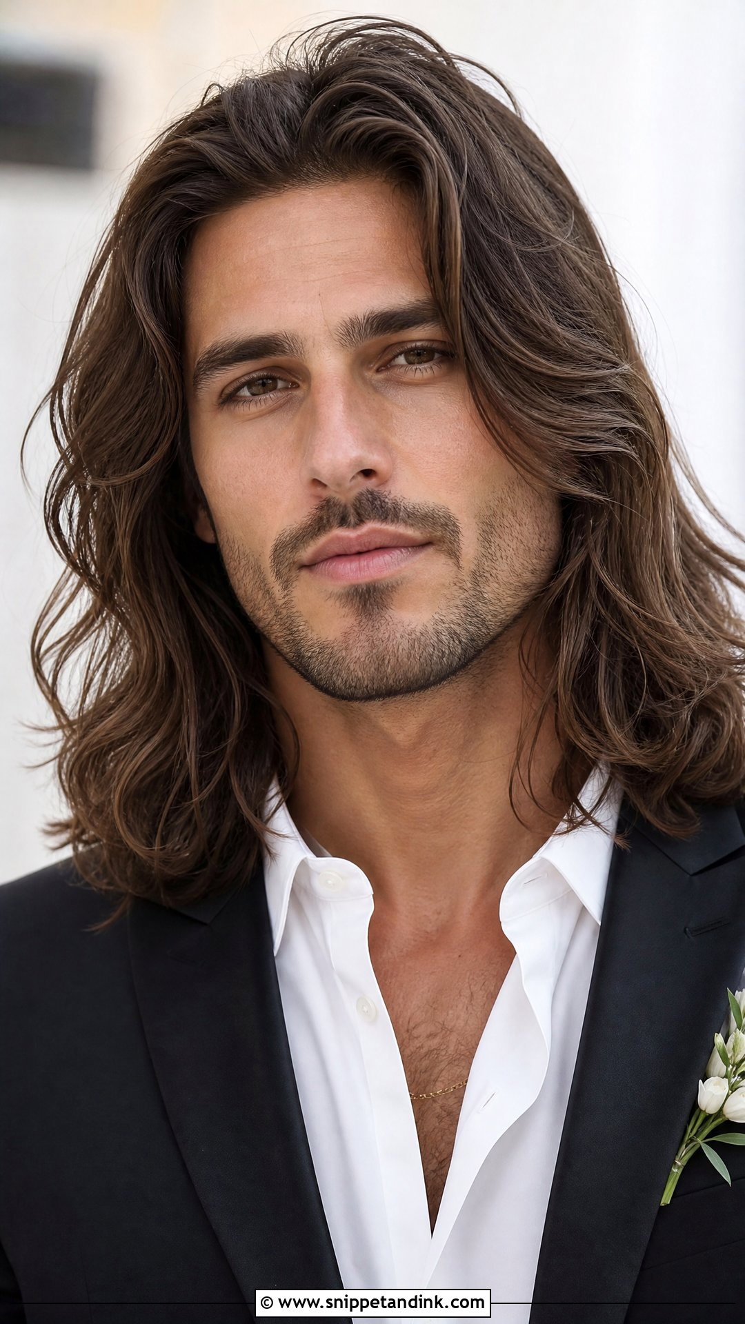 Groom Long Hair Natural Flow - Snippet and Ink - 15 Groom Long Hair Wedding Men Ideas