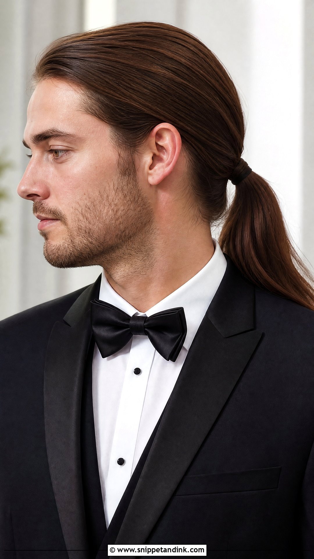Groom Long Hair Ponytail - Snippet and Ink - 15 Groom with Long Hair Ideas