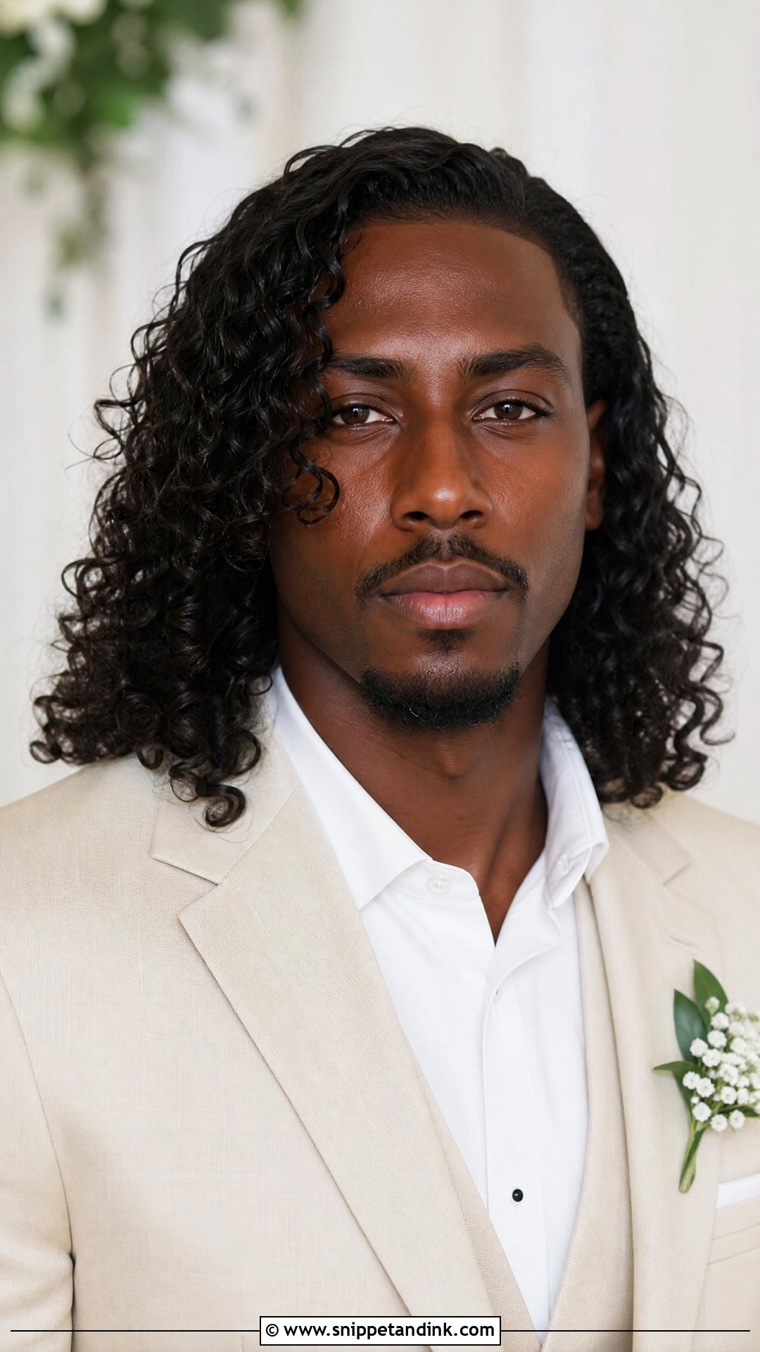 Groom Long Hair Shoulder Length Curls - Snippet and Ink - 15 Groom Long Hair Wedding Men Ideas