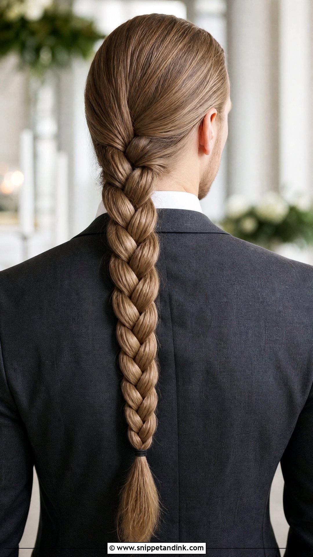 Groom Long Hair Single Braid - Snippet and Ink - 15 Groom Long Hair Wedding Men Ideas