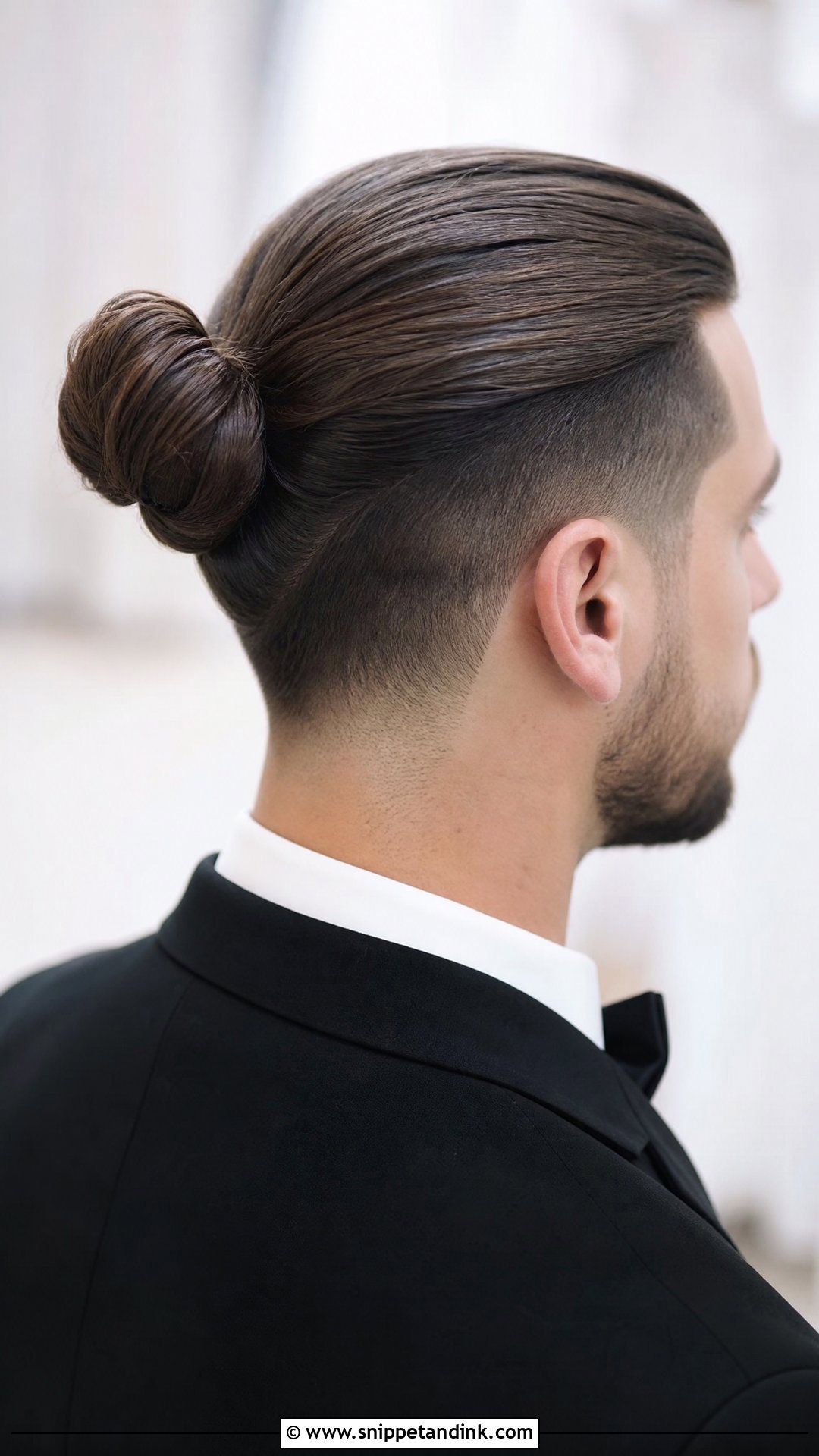 Groom Long Hair Undercut Bun - Snippet and Ink - 15 Groom Long Hair Wedding Men Ideas